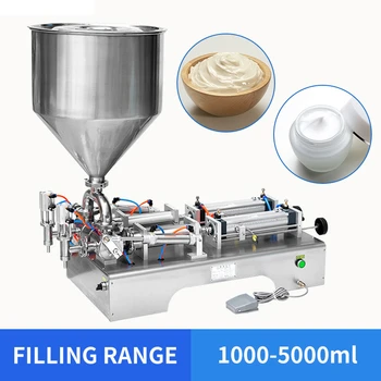 

OLOEY 1000~5000ml Horizontal Double Heads Cream Shampoo Filling Machine Cosmetic Paste filling machine 950*420*380mm