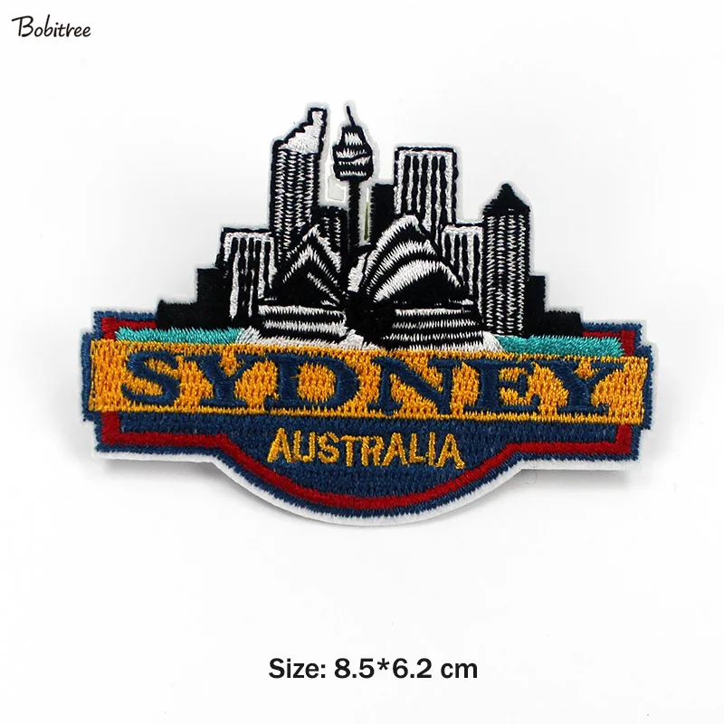 

Australia Sydney Theme Patch Iron on Embroidery for Clothes Badges Stickers Applique for Jacket Jeans Cloth Decoration