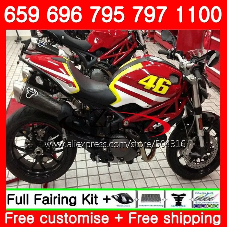 Body For DUCATI 659 696 795 796 797 09 10 11 98SH1 696S 795S 796S 821 1100 1100S M1000 1200 2009 2010 2011 Fairing | Автомобили и