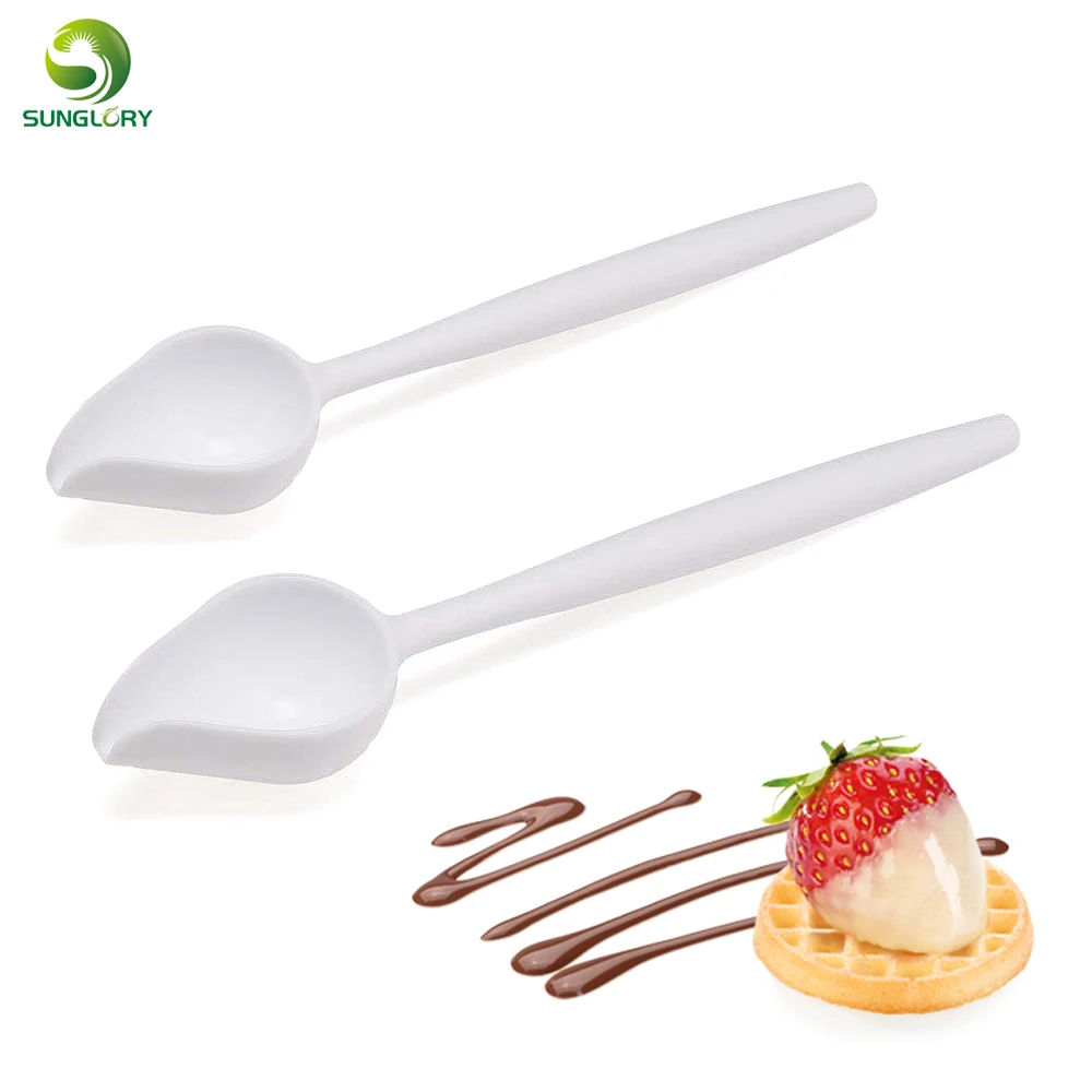 2Pcs/Set Plastic Funnel Drizzling Scoop Candy Melts Spoon Ice Cream