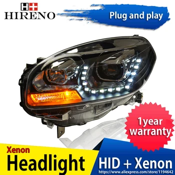 

Hireno Headlamp for 2012-2016 Renault Koleos Headlight Headlight Assembly LED DRL Angel Lens Double Beam HID Xenon 2pcs