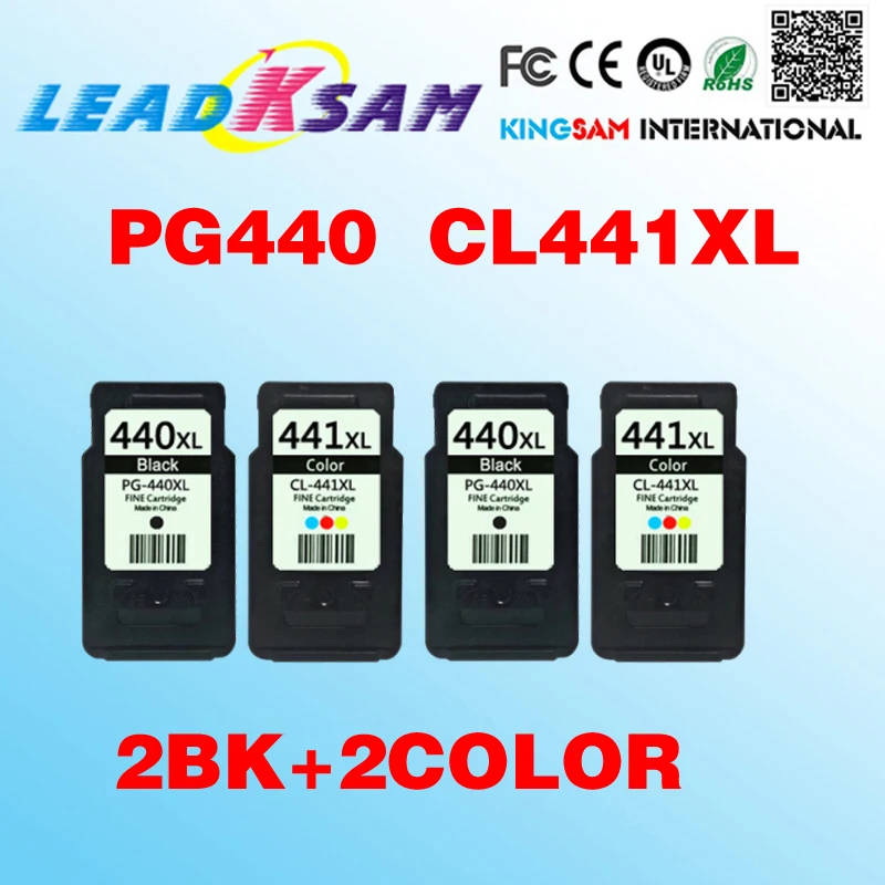 

2set PG 440 CL 441 Ink Cartridge Replacement compatible for Canon PG440 CL441 440XL 441XL for Printer 4280 MX438 518 378 MX438