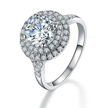 

2Ct 8.0mm Test Positive G-H Moissanite Diamond Ring test positive WARRANTY 925 Sterling Silver Wedding Proposal Ring