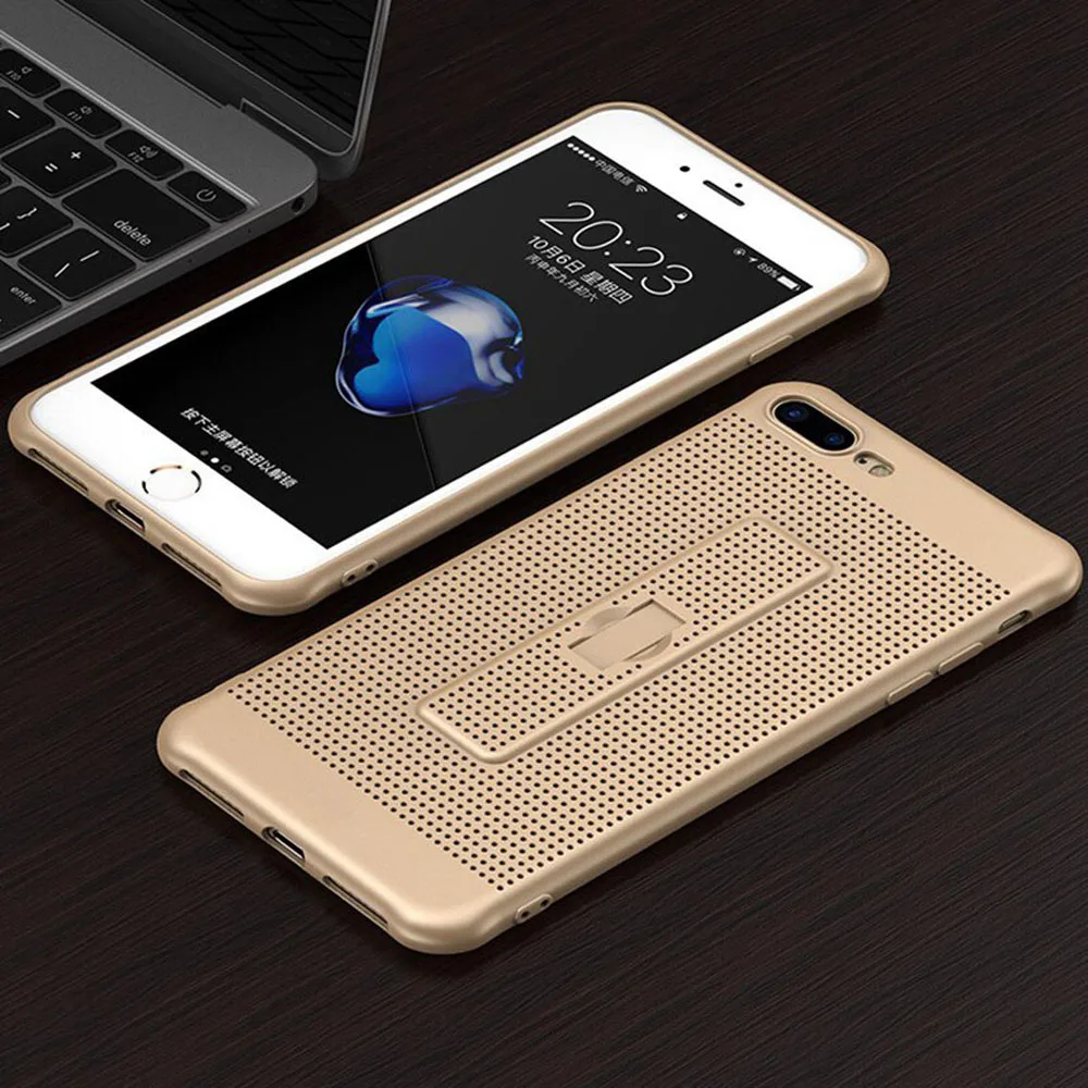

Demelfu Case For iPhone 7 8 6 Plus Heat Dissipation Breathing Case Cover with Ring kickstand Holder For iPhone 5s 6 7 8 SE Cases