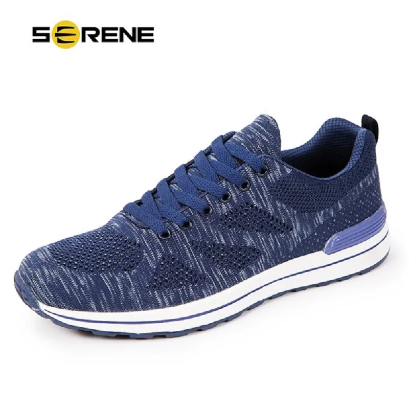 

SERENE 2018 Plus Size 35-47 Men Casual Shoes 15 Colors Spring Autumn Shoe Breathable Mesh+Knitting Stitching Lace-up Sneakers