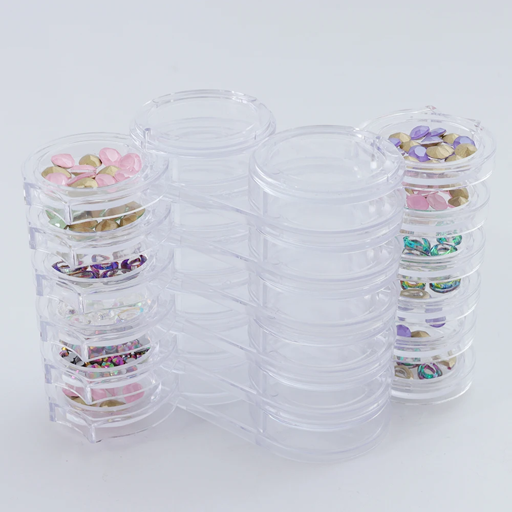 1Set Nail Art Tools Storage Bottle Plastic Removable Empty Display