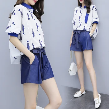 

Casual Fashion Shorts Set Women's Summer Suit Stylish 2 Piece Set Women Year-old Female Costume Ensemble Femme Survetement