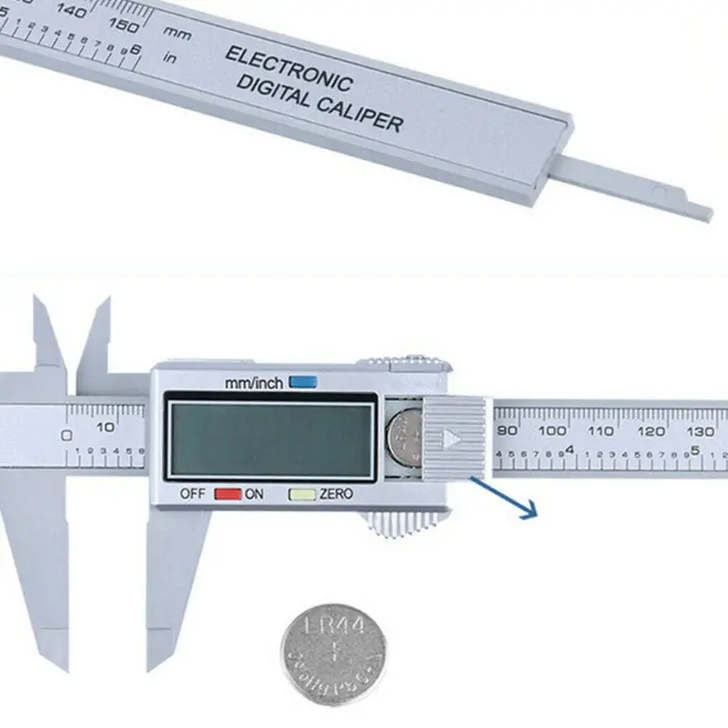 Fineday LCD Fiber 150mm/6inch LCD Digital Electronic Carbon Fiber Vernier Caliper Gauge Micrometer Home Improvement Tools