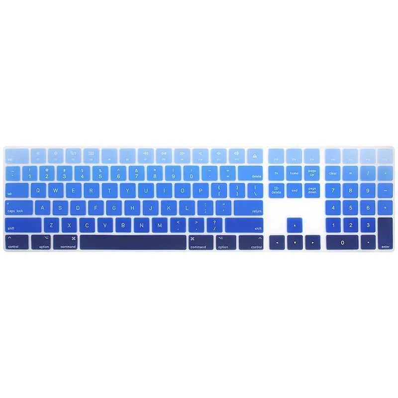 Английская Клавиатура Чехол Для iMac Bluetooth клавиатура с цифровой клавиатурой A1843 PC компьютер защитная пленка - Цвет: Gradient Blue