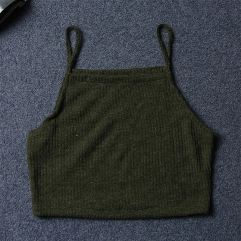 

New Fashion Women Knitted Crop Tops Sleeveless Tops Casual Crop Tops 2018 New Hot