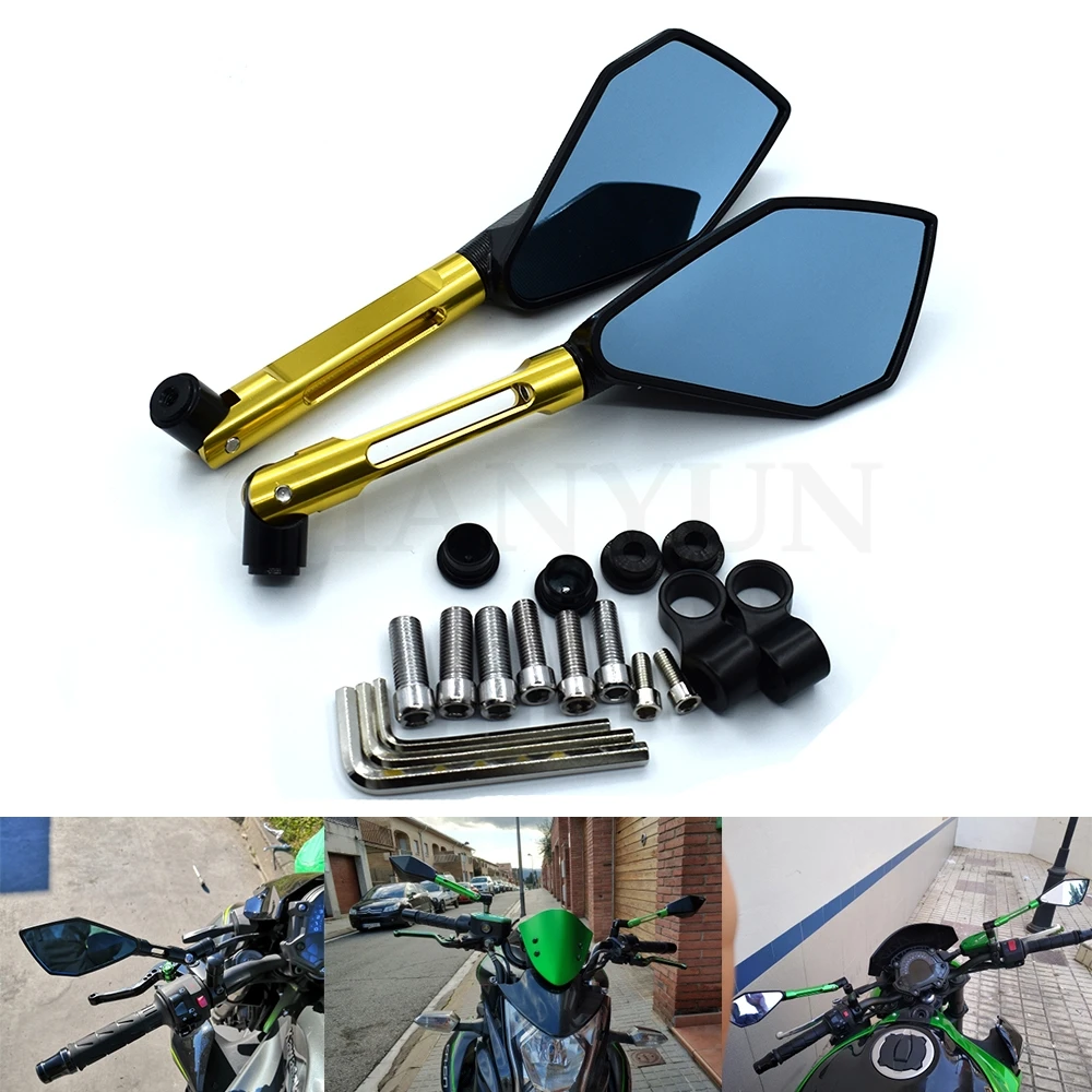 

Universal motorcycle CNC aluminum 8 mm 10 mm rearview mirror side mirror accessories For Yamaha FZ1 FAZER FZ6R FZ8 XJ6 FZ6 MT-07