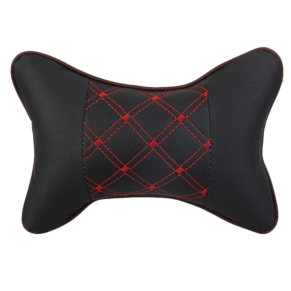 PU Leather Car Headrest Neck Pillow Seat Cover Head Neck rest Cushion Headrest Pillow Car