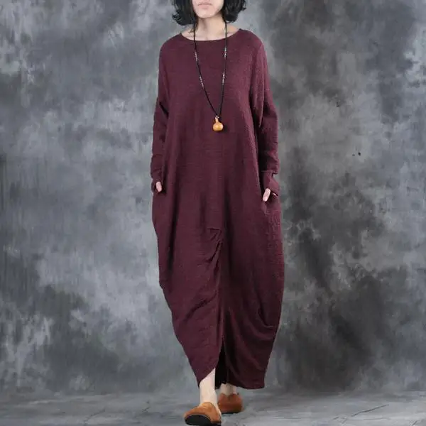 BUYKUD Vintage Dress 2018 Casual Autumn Fall Women Robe Long Sleeve Vestidos Elegant Party Tunic Dresses (5)