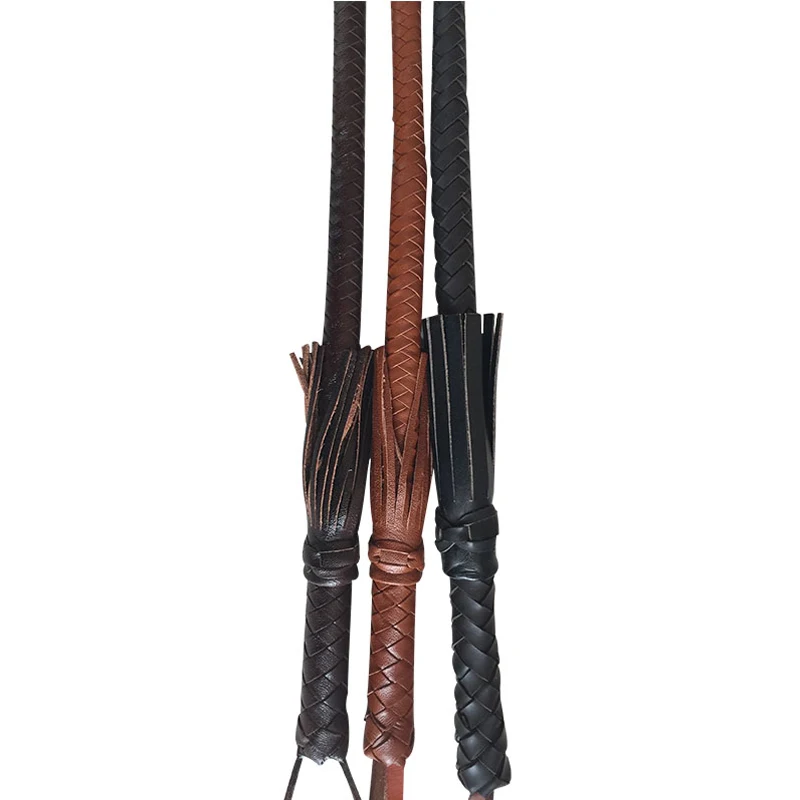 

LOCLE 80cm Hand Made Braided Riding Whips for Horse Racing Genuine Bull Leather Equestrian Horse Whip Riding Crop