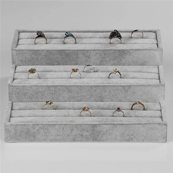 

26*24 Gray Velvet Jewelry Display Tray For Ring Display Holder Show Case New Arrival