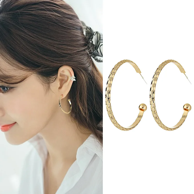 

fashion crystal circle earrings for womens girl rhinestone hoop fine jewelry popular Simple Metal accessories for bride gift
