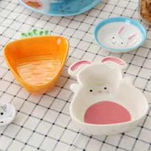 Милая питательная керамическая миска для собак, кормление щенка, кормовая миска для кошек, блюдо для здоровья, чашка для питья, поилка для бульдога, терьера, Мопсов