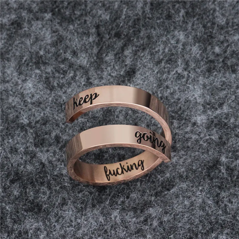 

2019 Tready Popular Keep Going Double Titanium Stainess Steel Ring For Men Women Jewelry Dropshipping