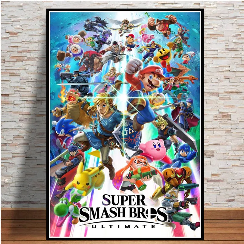 

Hot Super Smash Bros Ultimate Anime Comic Poster And Prints Wall Art Canvas Paintings Wall Pictures For Living Room Home Decor