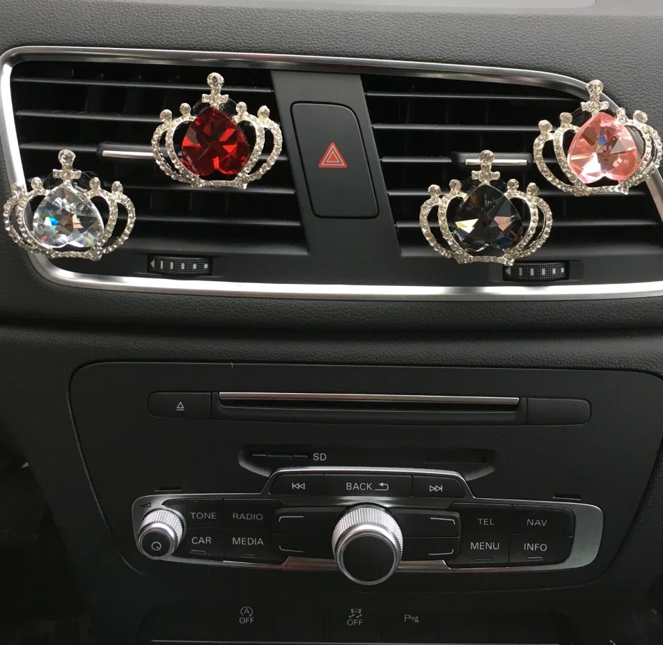 

Peach crystal crown car perfume outlet clip Interior styling air freshener Air conditioner, outlet, perfume Car Fragrance