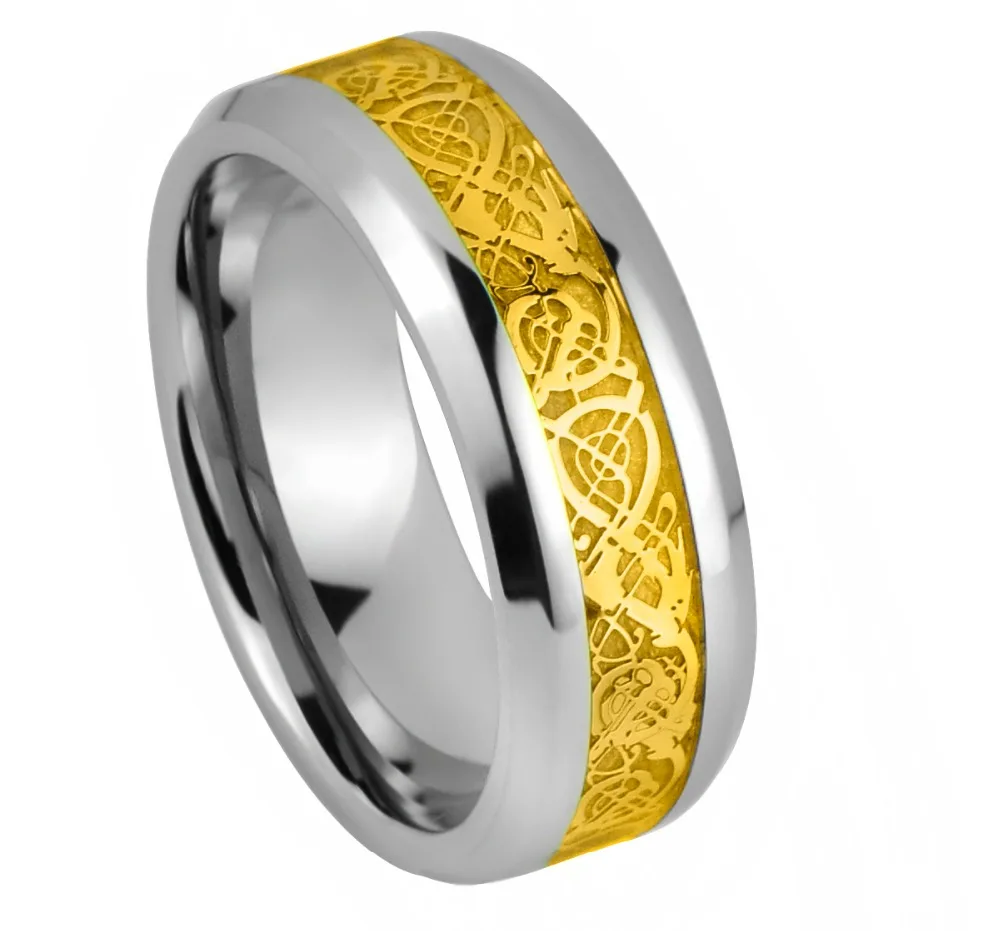 

Gold Carbon Fiber Inlay Titanium Width 8mm /TIRIN0016W8P