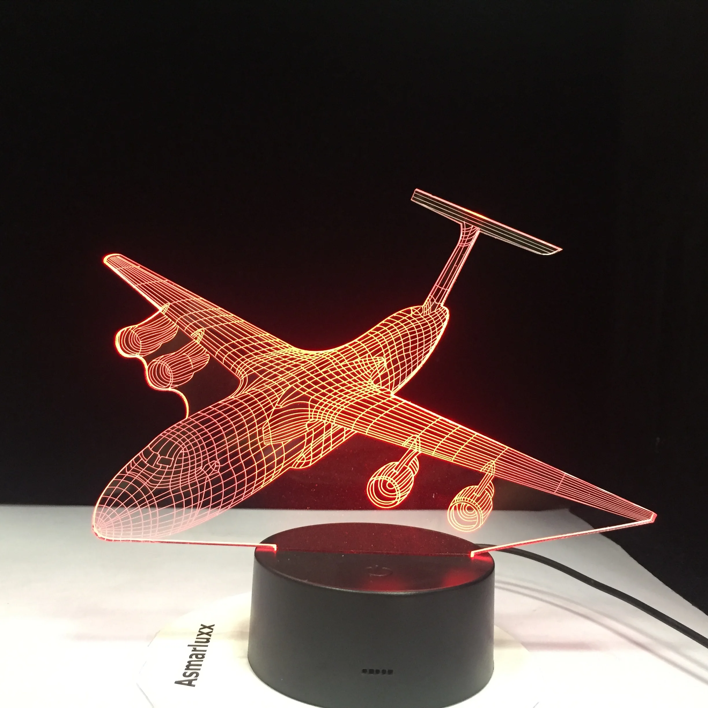 3D ночник для военного самолета настольная лампа разные цвета Военный реактивный