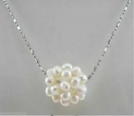 

Hot sale new Style >>>>>Pretty 14mm White Freshwater Pearl Ball Pendant Necklace Chain 17''