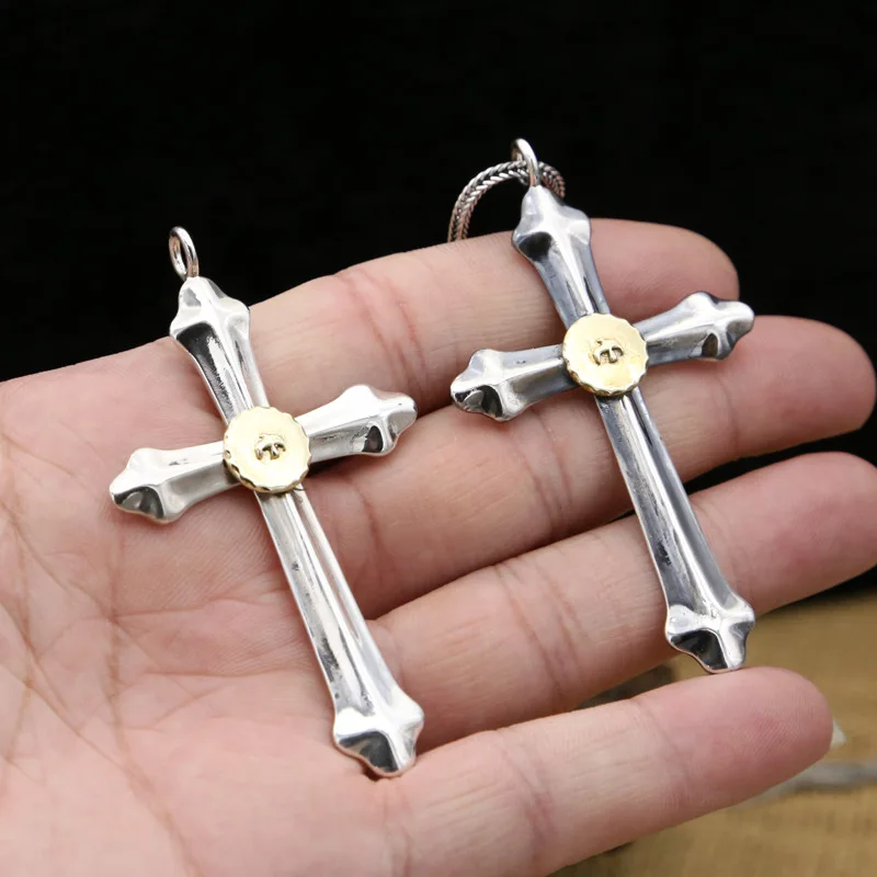 

S925 Sterling Silver Jewelry Takahashi Goro Handmade Simple Cross Fashion Male And Female Pendants