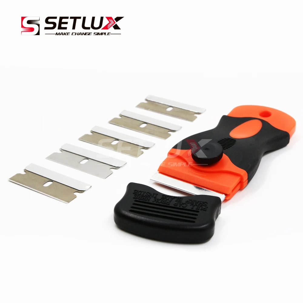 

Razor Scraper+5pcs Stainless Steel Razor Blade Glass/Paint/Geramic/Car Sticker Glue Remover Window Tint Tool Cleaning Tool
