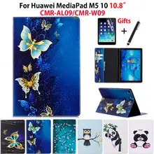 Case For Huawei MediaPad M5 10 Pro M5 10.8" CMR-AL09 CMR-W09 CMR-W19 Cover Funda Tablet Fashion Panda Owl Pattern Stand Shell