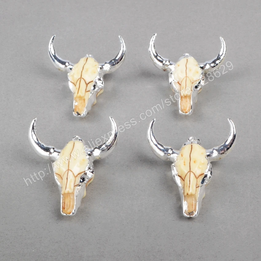 BOROSA 5 шт./лот Longhorn подвески из смолы для крупного рогатого скота с серебряным