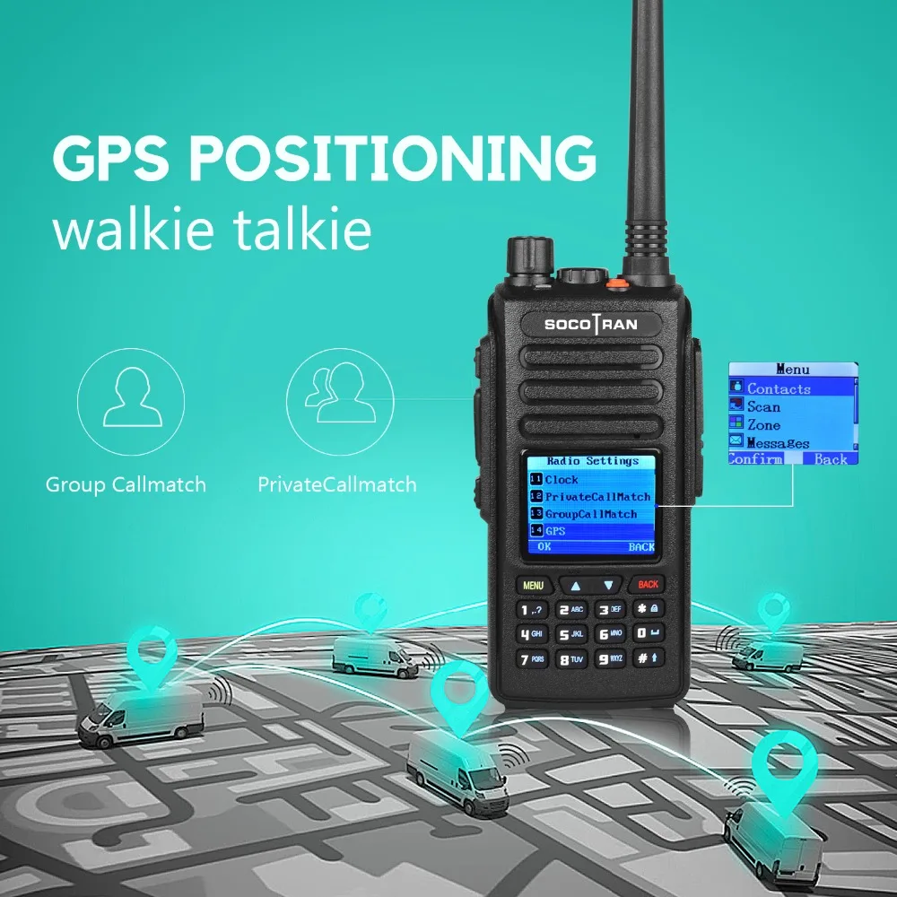 Gps walkie talkie dmr Запись голоса vhf uhf двухстороннее радио двухдиапазонный 136-174 и 400-470 МГц цифровой DM-1702 ham радио с цветным ЖК-дисплеем