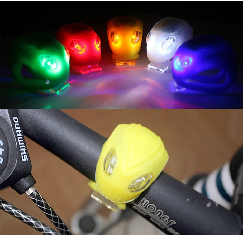 Wholesale 480pcs/lot Gel Silicone bike bicycle LED front light Flash