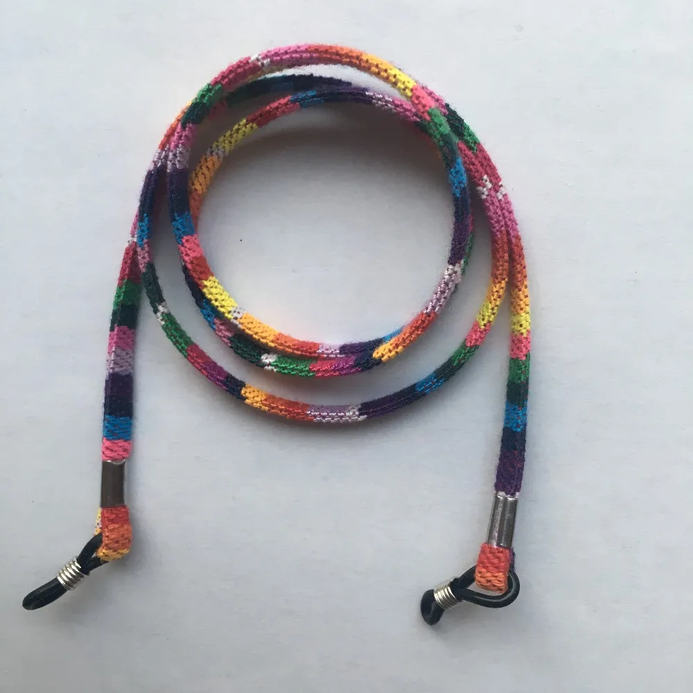 

sunglass ethnic rainbow color flat woven cotton cord spectacle string eyewear frame retainer colorful lanyard beach strap