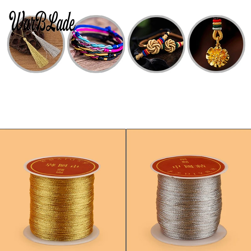 

0.2/0.4/0.6/0.8/1mm Colorful Silver Gold Cord Nylon Cord Chinese knot Thread String Rope Bead DIY Tassel Bracelet Jewelry Making