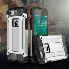 قوي الهجين صعبة غلاف واقي مضاد للصدمات الهاتف الخلفي حقيبة لهاتف أي فون X 5 5s SE 7 8 6 6S زائد الصلب وعرة تأثير غطاء Fundas كابا(China)
