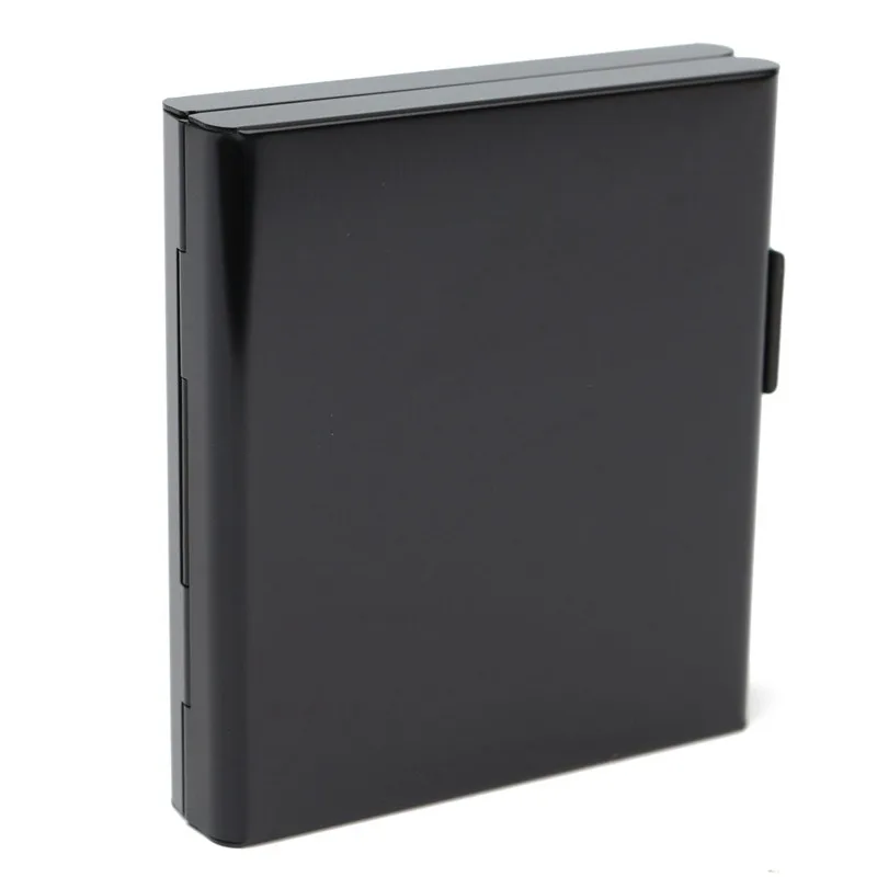 Алюминиевый чехол для хранения сигарет для 20 сигарет держатель двухсторонний откидной открытый карман-чехол для хранения сигарет контейнер подарки - Цвет: Черный
