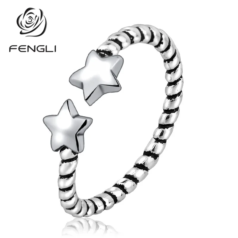

FENGLI Female Star Finger Ring Adjustable Simple Five Star Midi Knuckle Rings for Women Wedding Engagement Jewelry Wholesale