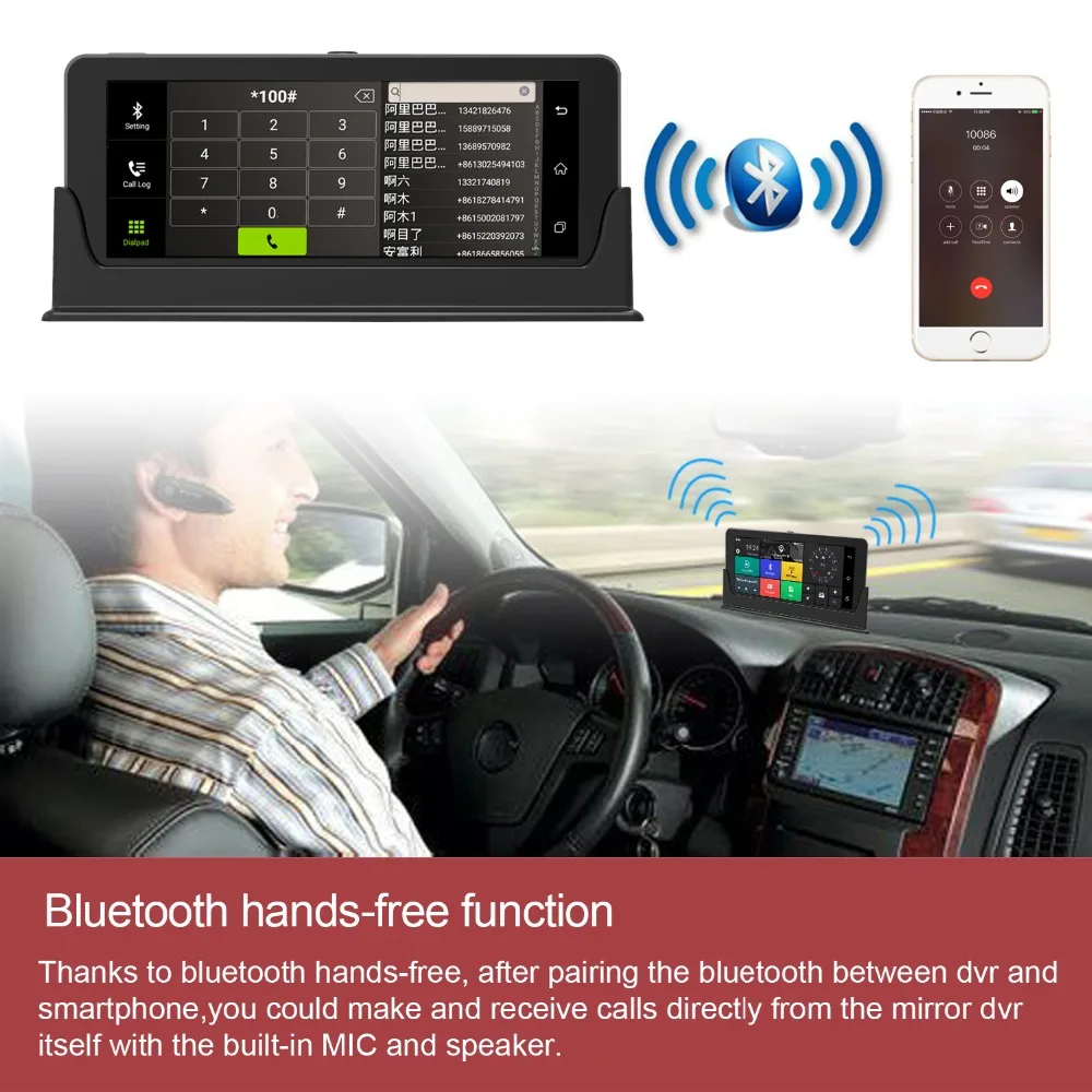 Realcoo 7 'Автомобильный видеорегистратор Камера 4G ADAS gps навигатор Android двойной