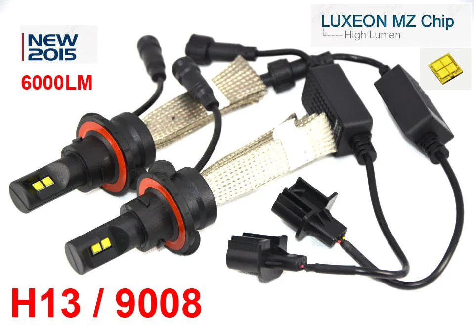 

2 Sets H13 9008 40W 6000LM CRE/PHILIP LED Headlight High/Low Beam 4SMD LUXEON MZ All in One 12/24V  Xenon WHITE 6K H4 9004 9007
