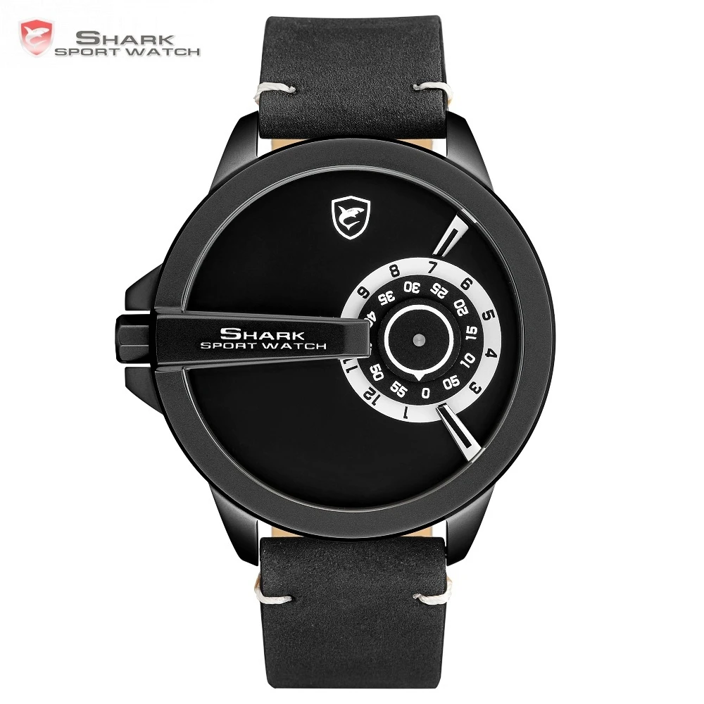

SHARK Sport Watch Fashion Mens Watches Black Military Quartz Men Leather Waterproof Male Wristwatches Relogio Masculino /SH564