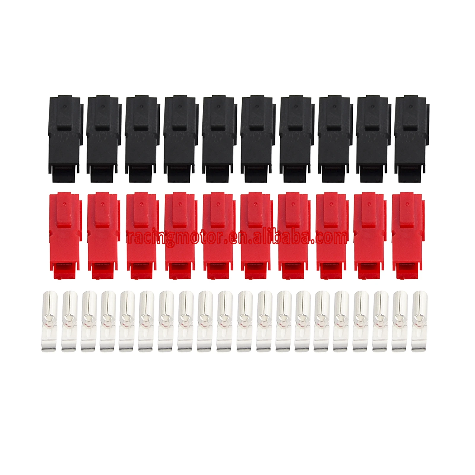 

10Pairs 30A 600V Power Marine Connector Pole Red Black Interlocking plugs & Terminals For Anderson Powerpole