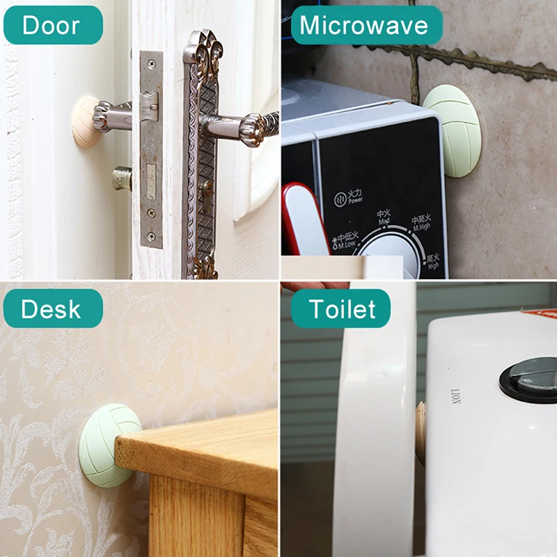 

1PCS 3D Crash Pad Wall Protector Handle 4 Colors Self Bumper Sticker Silicone Anti-Skid Round Door Pad Handle Knob Adhesive