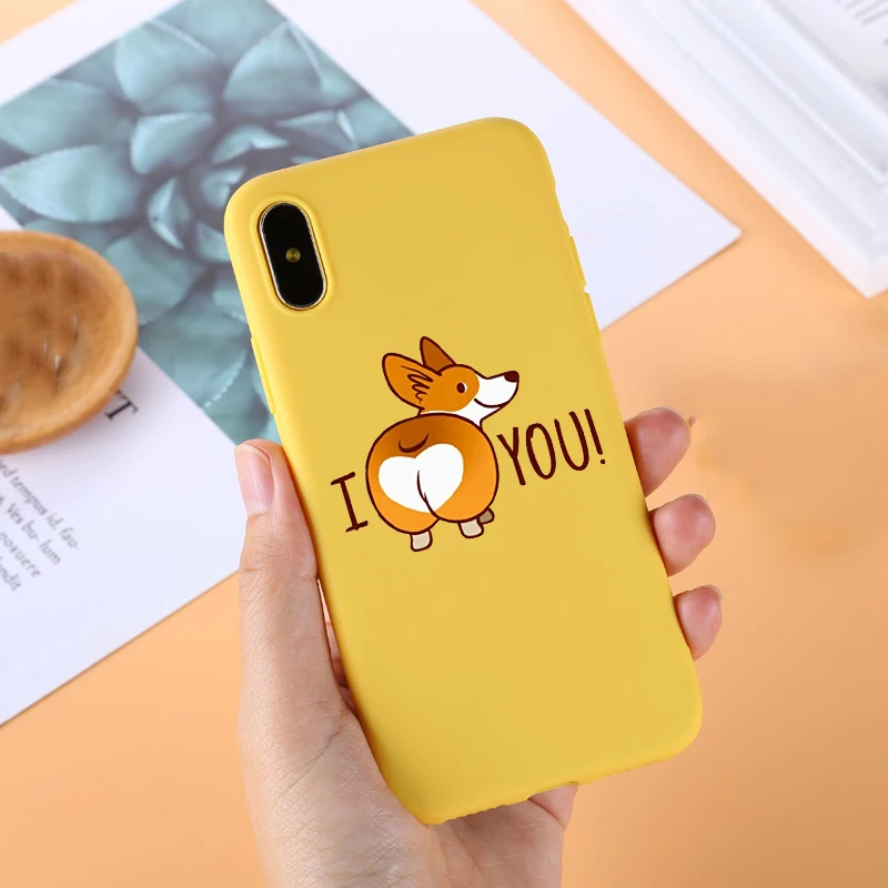 Забавный милый мягкий силиконовый Мобильный телефон Corgi чехлы для сотовых