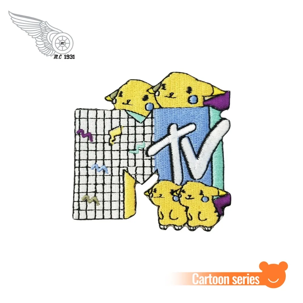 Нашивки MTV Pika с вышивкой из 100% мультфильмов нашивки для одежды сделай сам утюгом