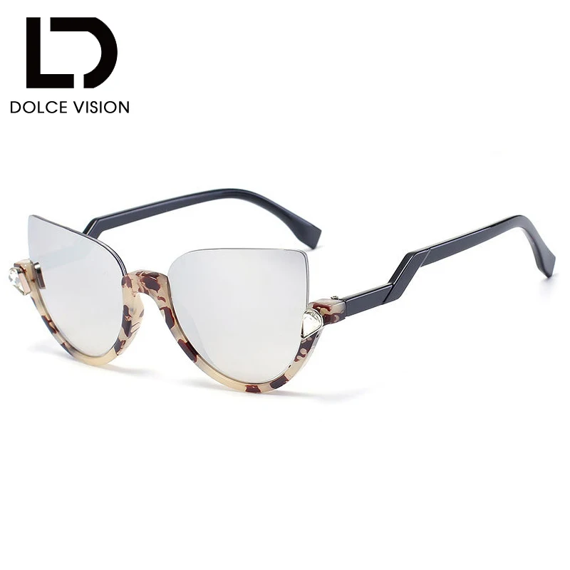 Очки от бренда dolcevision, кошачий глаз, солнцезащитные очки es, половинная оправа, женские градиентные солнцезащитные очки es, Модные женские вечерние очки UV400, оттенки