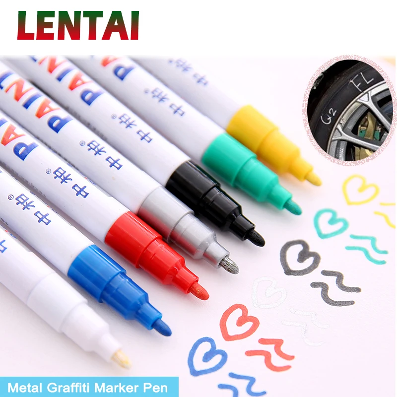 

LENTAI For Kia rio ceed sportage 2017 Fiat 500 Volvo xc90 s60 Mazda 3 1PC Car Tyre Tread Paint markers Graffiti Oily Marker Pen