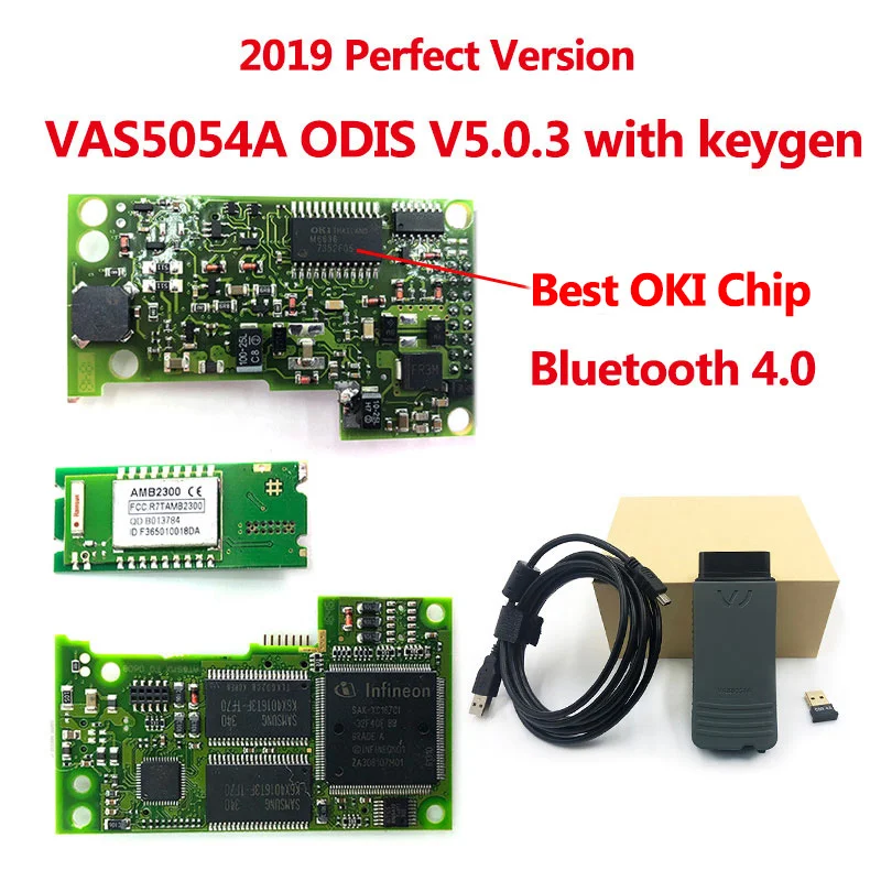 Высокое качество OKI чип VAS 5054A ODIS V5.1.3 Keygen Bluetooth V4.0 VAS5054A полный чип VAS5054 UDS для VAG диагностический инструмент - Цвет: Perfect Version