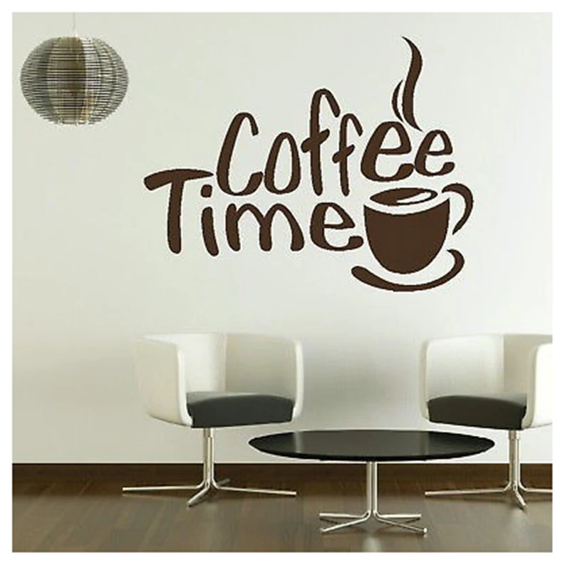 Time Cafe Wall Decals Murals Dining Room Kitchen Coffee Shop Wall Decor Home Decoration Wall Art