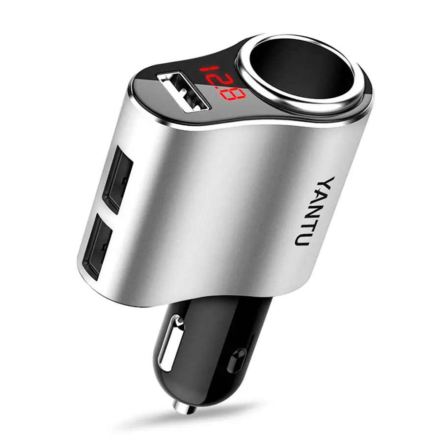 

USB Port 1 Way Auto Car Cigarette Lighter Socket Adapter Splitter Lighter 5V 3.1A Output Power Car Charge with Voltage Display